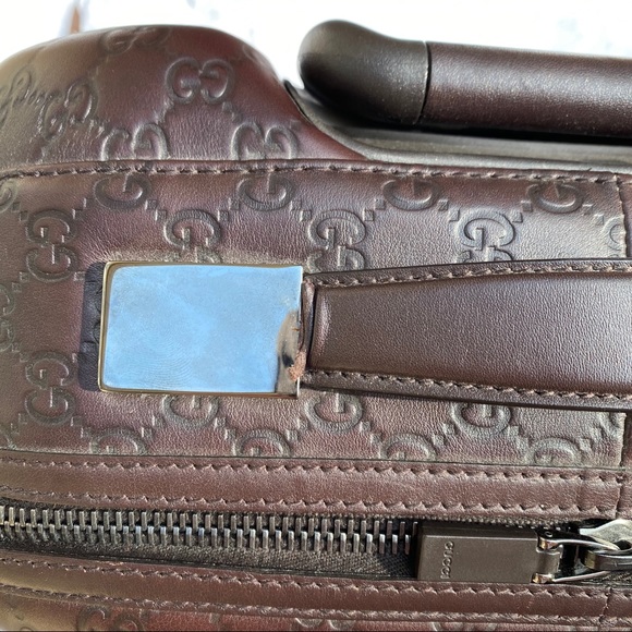 EXTRA PICS Gucci Leather Rolling Suitcase Luggage - Picture 3 of 8